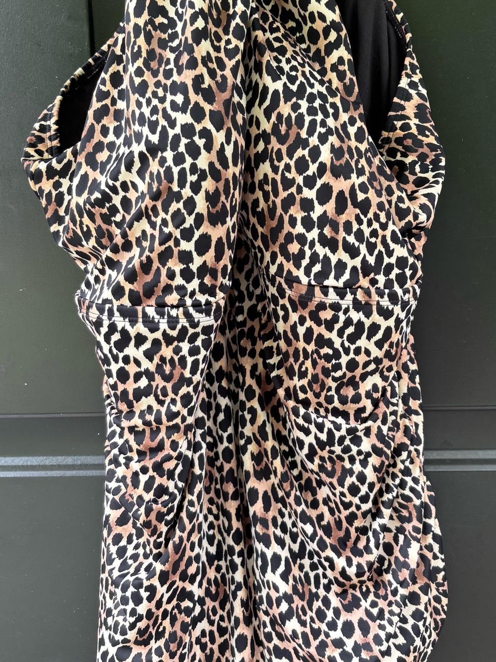 Walmart size 3X leopard print bathing suit- 1 piece. Black, tan & Cream Print